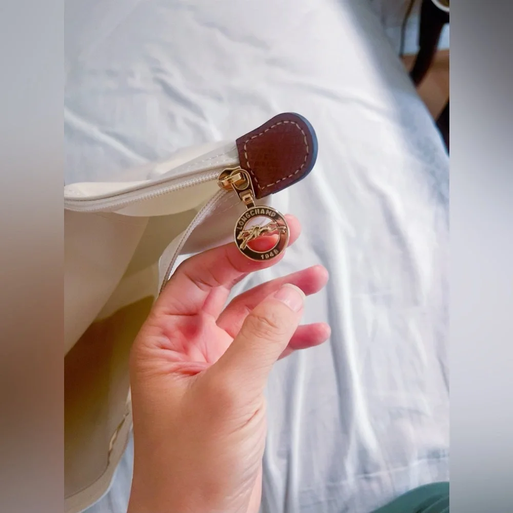 Longchamp Le Pliage large tote bag paper white color - Picture 8 of 11